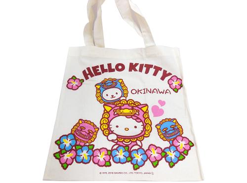 Hello Kitty Shisa cotton bag - Okinawa Limited